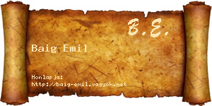 Baig Emil névjegykártya